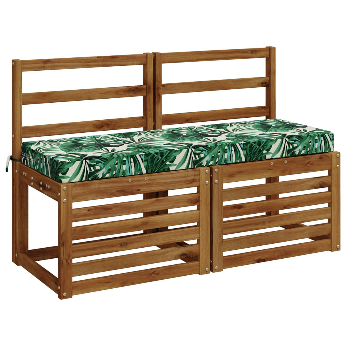 Bench Cushions SOEST 2 pcs 100% Polyester Leaf Pattern