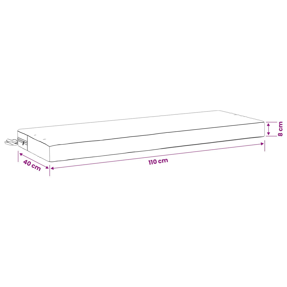Bench Cushions SOEST 2 pcs 100% Polyester Grey 110 x 40 x 8 cm