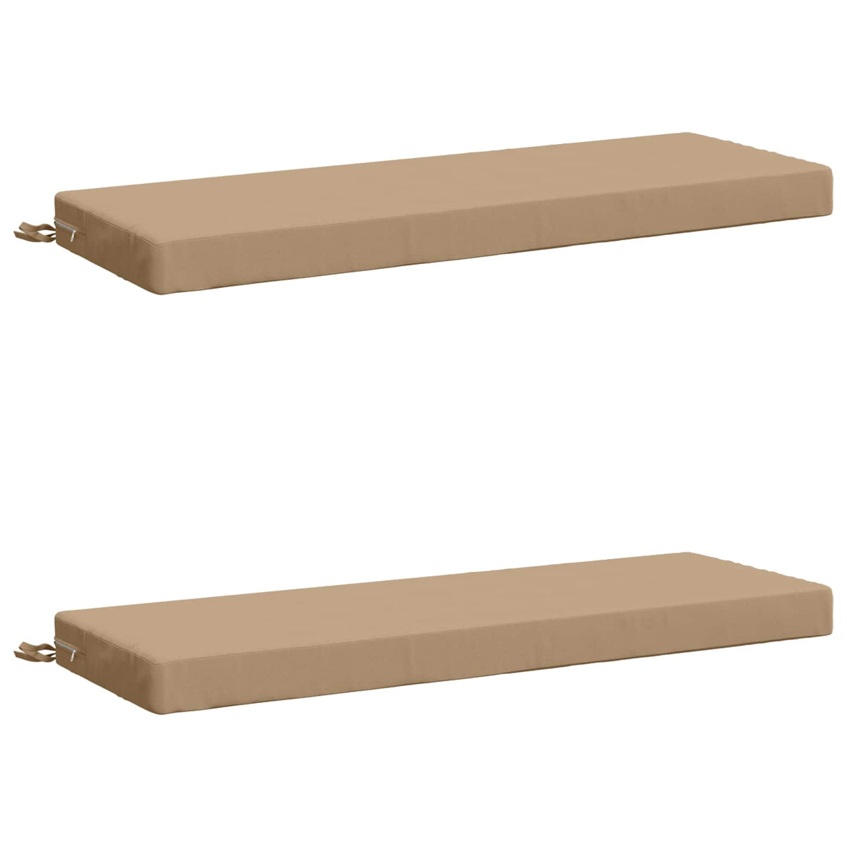 Bench Cushions SOEST 2 pcs 100% Polyester Sand 120 x 40 x 8 cm