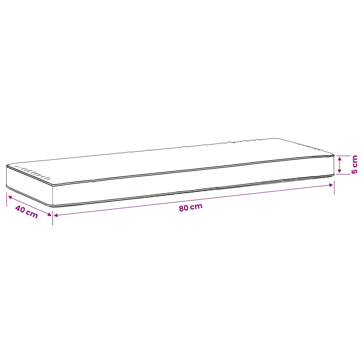 1-Piece Bench Cushion VUGHT 100% Polyester Grey 80 x 40 x 5 cm
