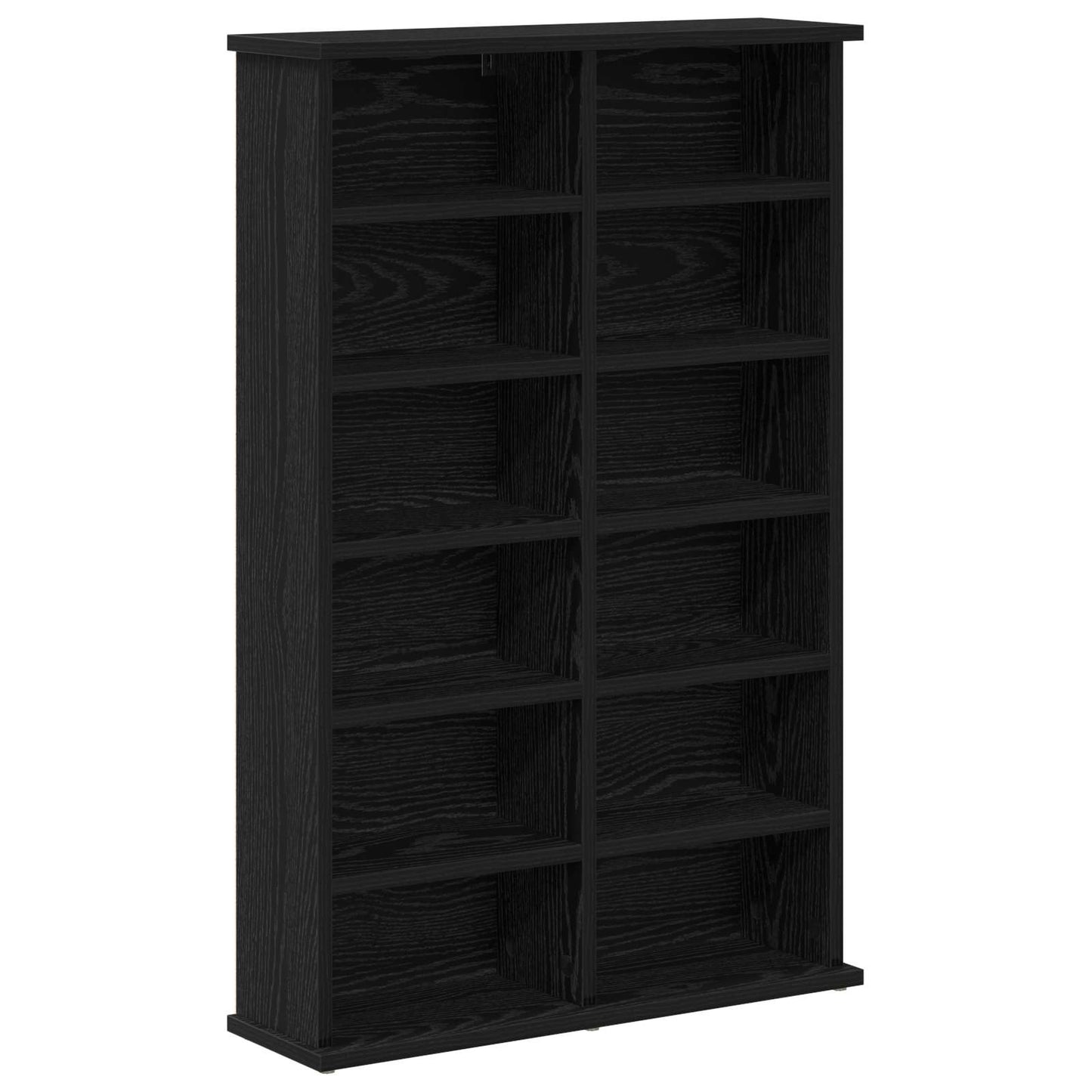 CD Cabinet 2 pcs Black Oak 60 x 17 x 92 cm Engineered Wood