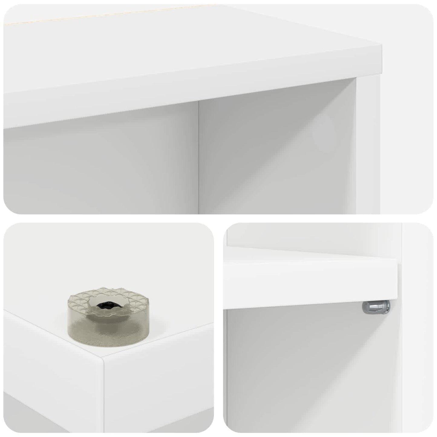 CD Cabinet White 32 x 17 x 92 cm Engineered Wood