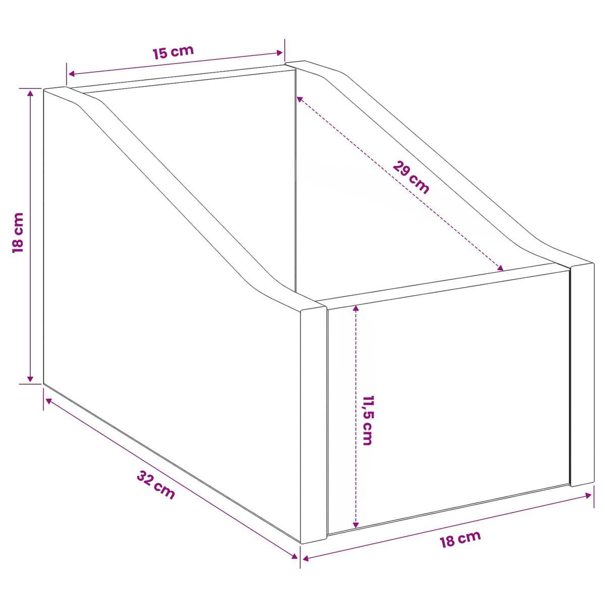 LP Record Box 2 pcs Black Oak 18 x 32 x 18 cm Engineered Wood
