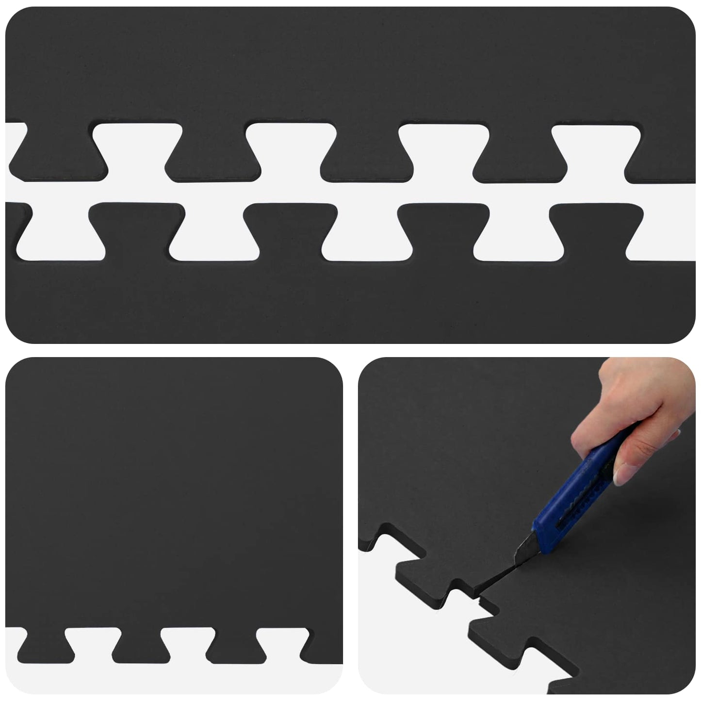 Floor Mats 24 pcs Black 8.64 m² EVA Foam