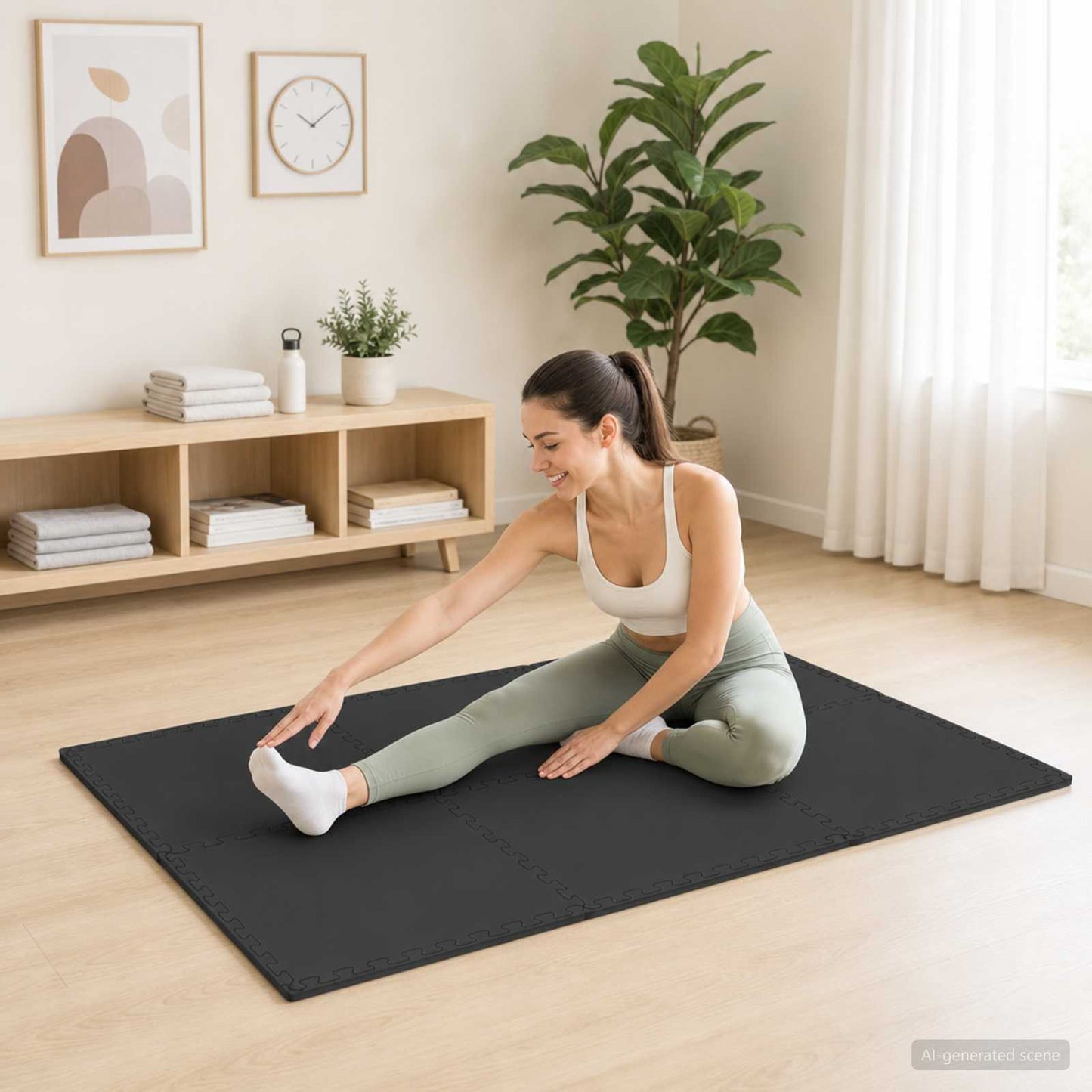 Floor Mats 50 pcs Black 18 m² EVA Foam