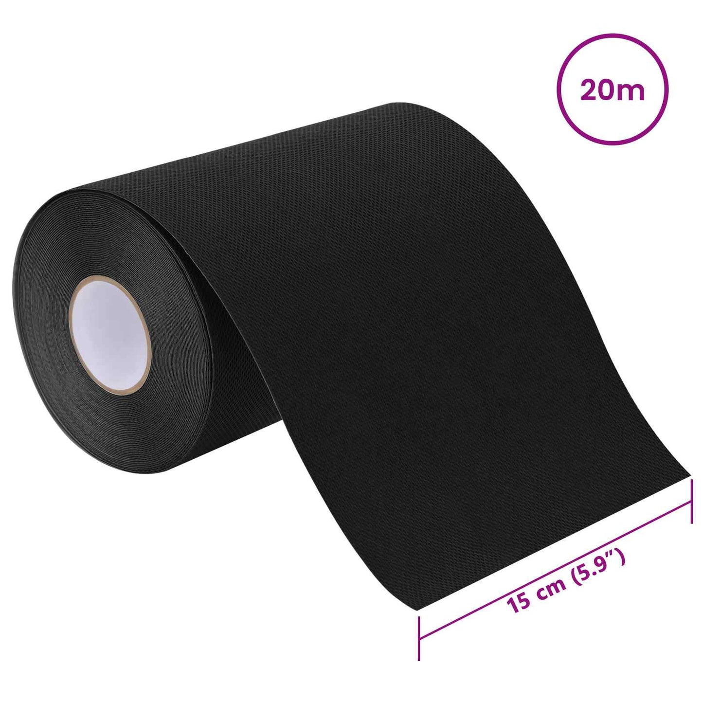 Artificial Grass Tape Self-adhesive Black 15 cm x 20 m