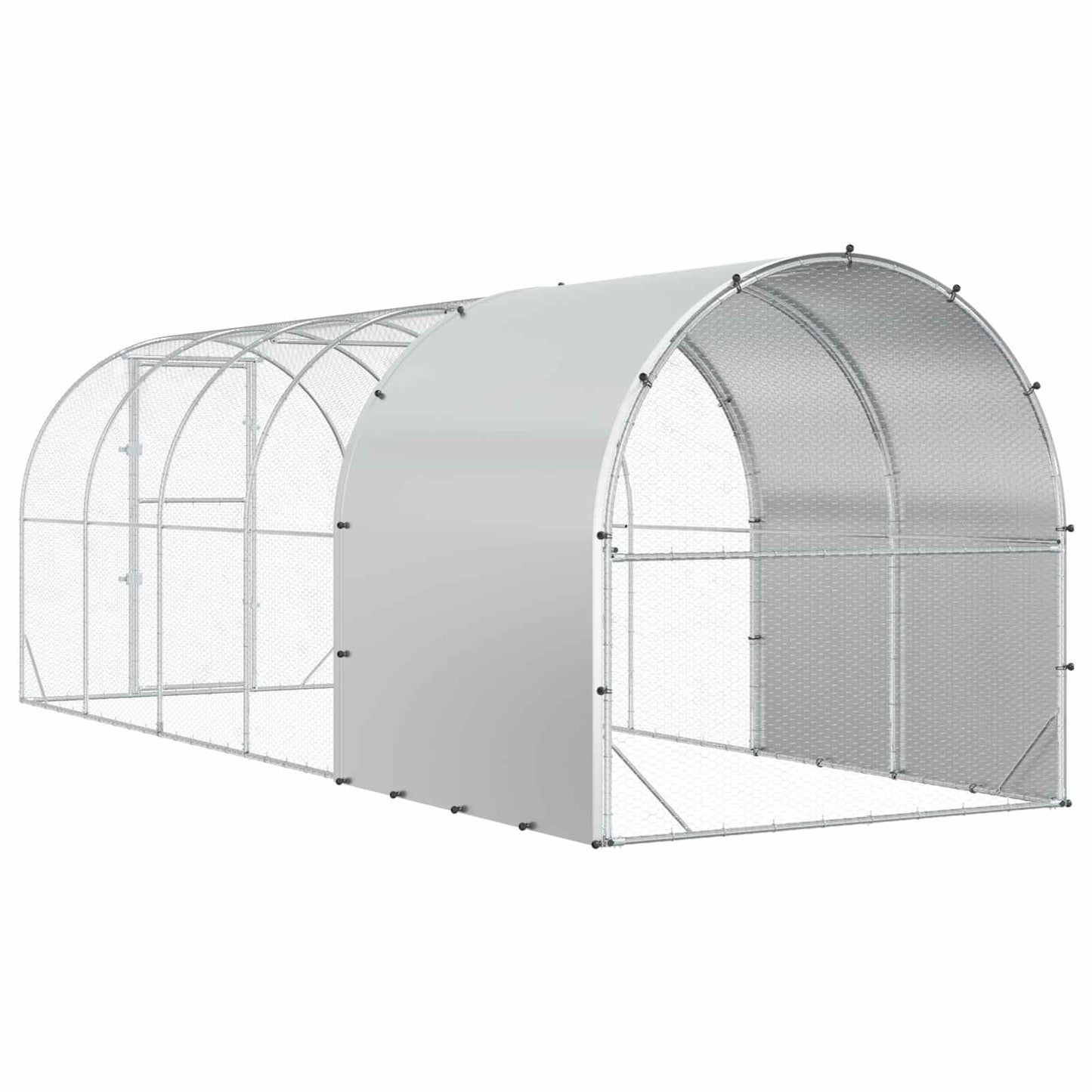 Chicken Coop Silver 600 x 200 x 200 cm Galvanised Steel