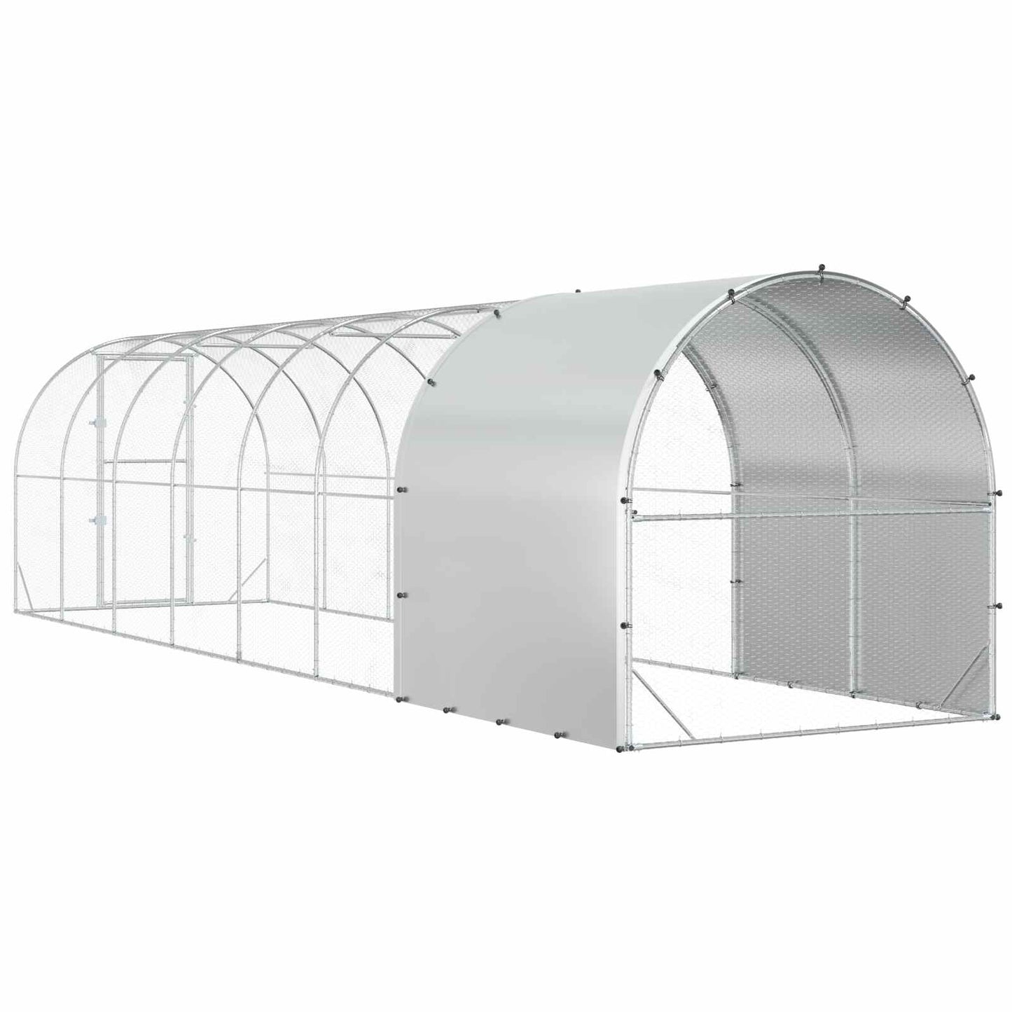 Chicken Coop Silver 800 x 200 x 200 cm Galvanised Steel
