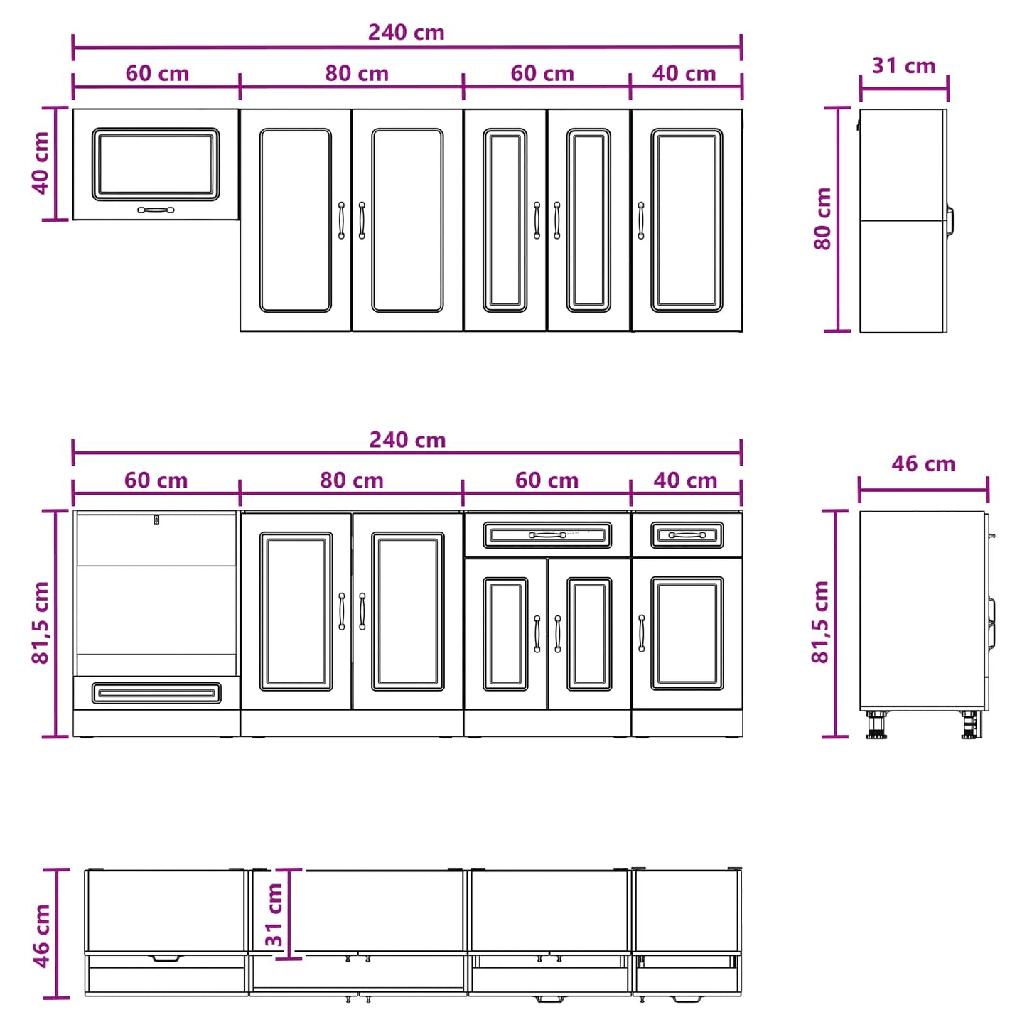 Kitchen Unit KALMAR 8 pcs Sonoma Oak Engineered Wood