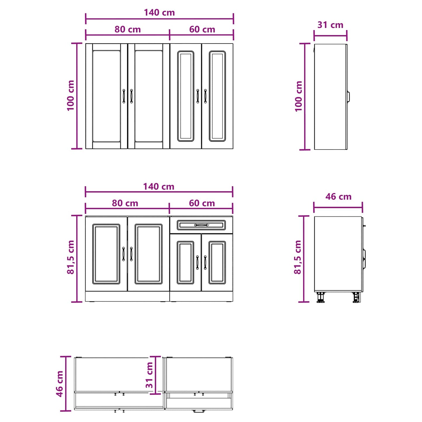 Kitchen Unit KALMAR 4 pcs Artisan Oak Engineered Wood