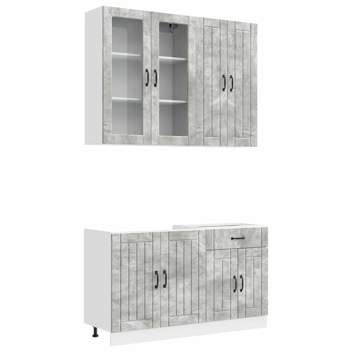 Kitchen Unit LUCCA 4 pcs Concrete Grey Engineered Wood