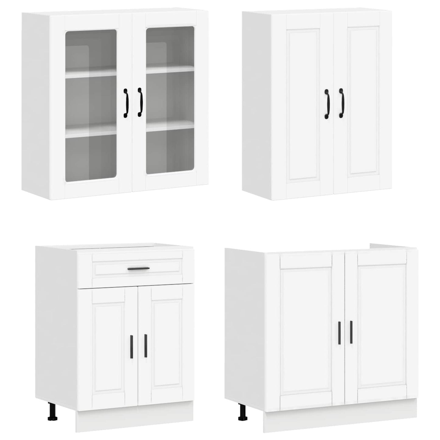 Kitchen Unit PORTO 4 pcs White Engineered Wood