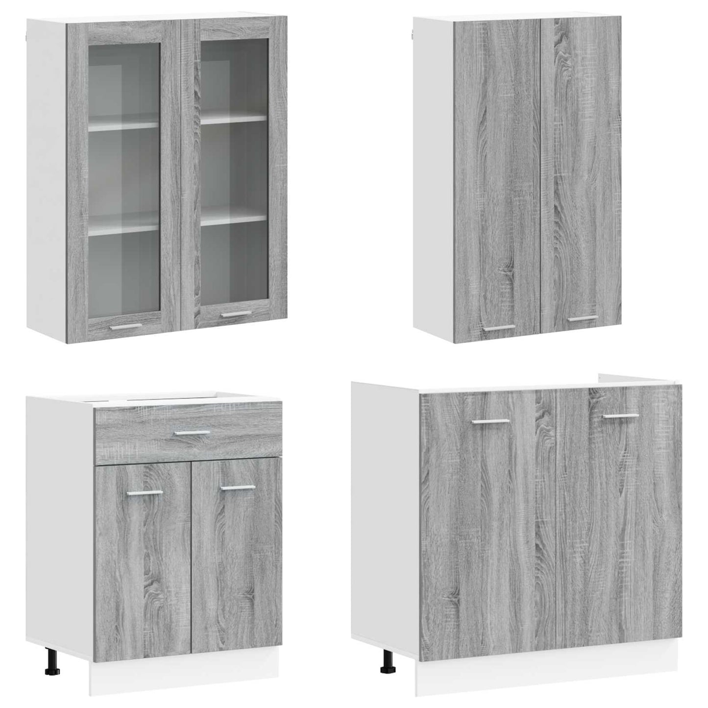 Kitchen Unit LYON 4 pcs Grey Sonoma Engineered Wood