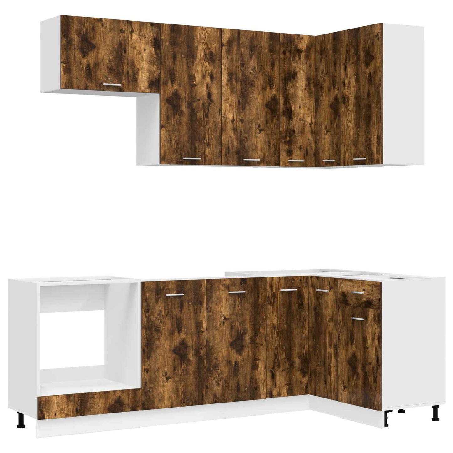 Kitchen Unit LYON 8 pcs Smoked Oak Engineered Wood