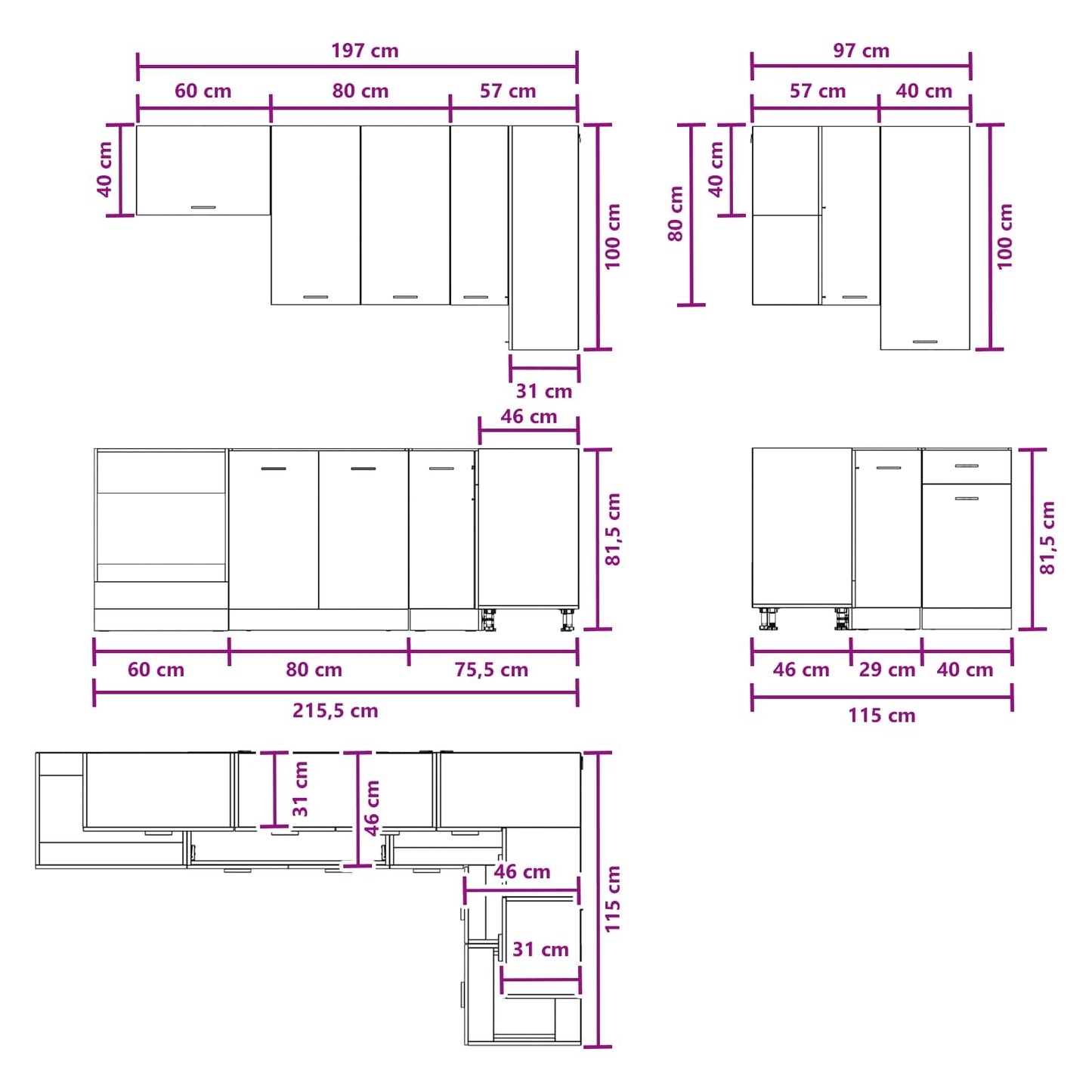 Kitchen Unit LYON 8 pcs Artisan Oak Engineered Wood