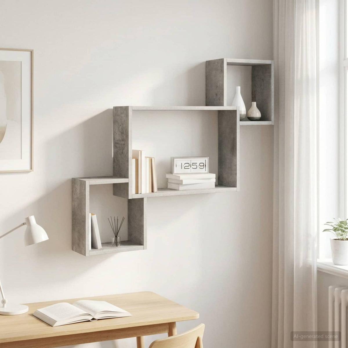 Wall Shelf Concrete Grey 91.5 x 15 x 76 cm