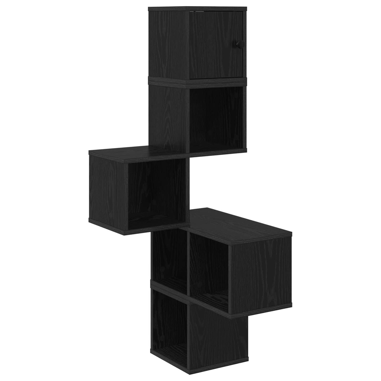 Wall Corner Shelf Black Oak 48 x 48 x 120 cm Engineered Wood