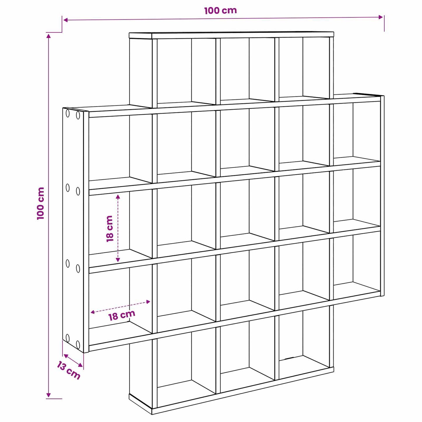 Wall Shelf Old Wood 100 x 13 x 100 cm Engineered Wood