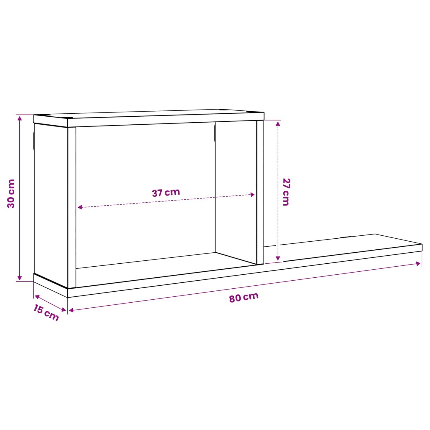 Floating Shelves White 80 x 15 x 30 cm Engineered Wood