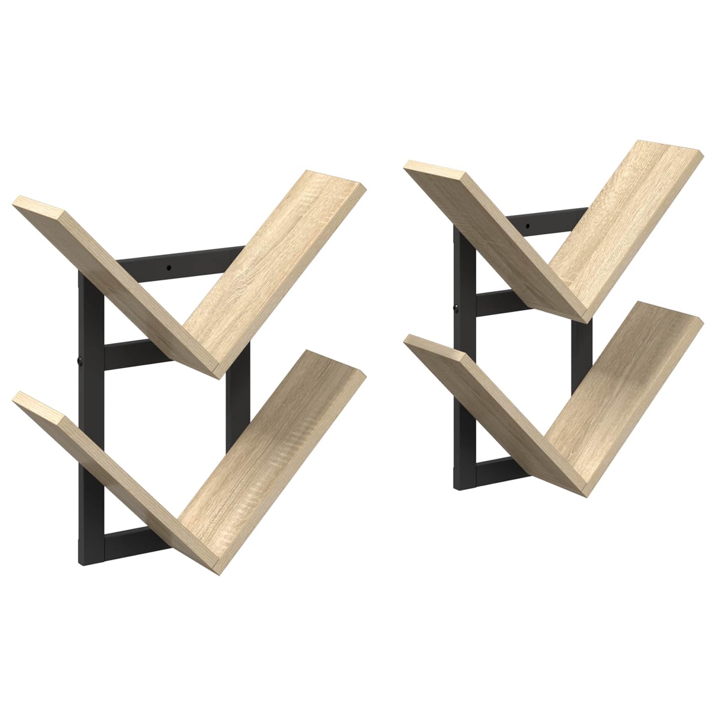 Wall Floating Shelf 2 pcs Sonoma Oak 43 x 15 x 47 cm