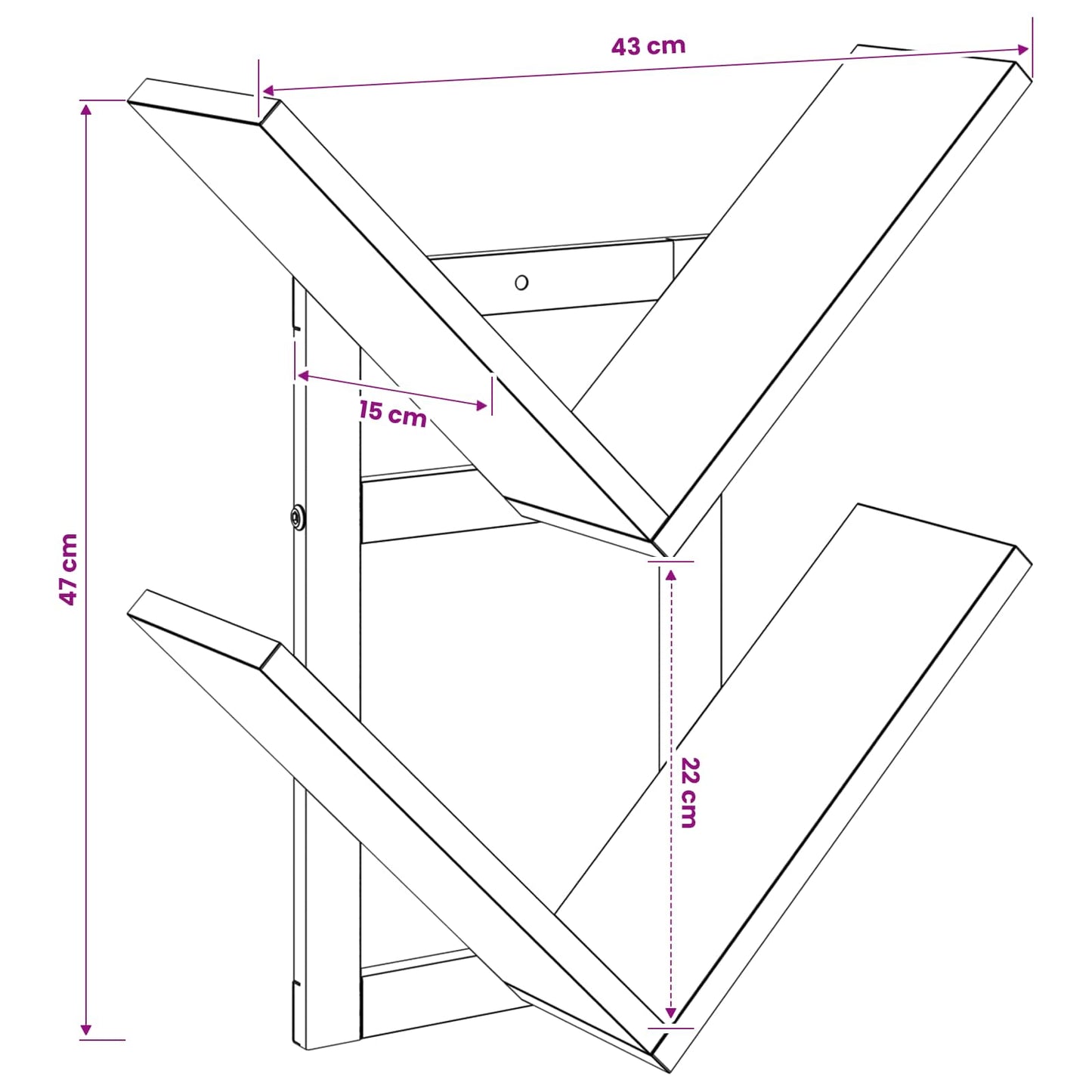 Wall Floating Shelf 2 pcs Sonoma Oak 43 x 15 x 47 cm