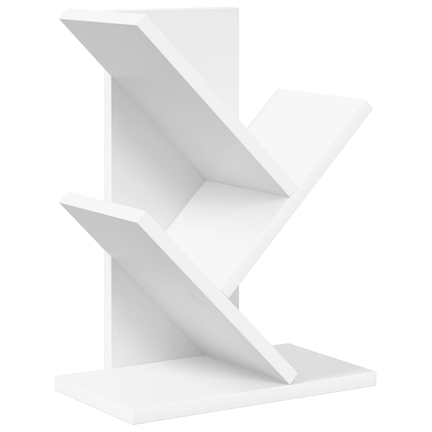 Tree Bookshelf 3-Tier 30 x 18 x 40 cm Engineered Wood White