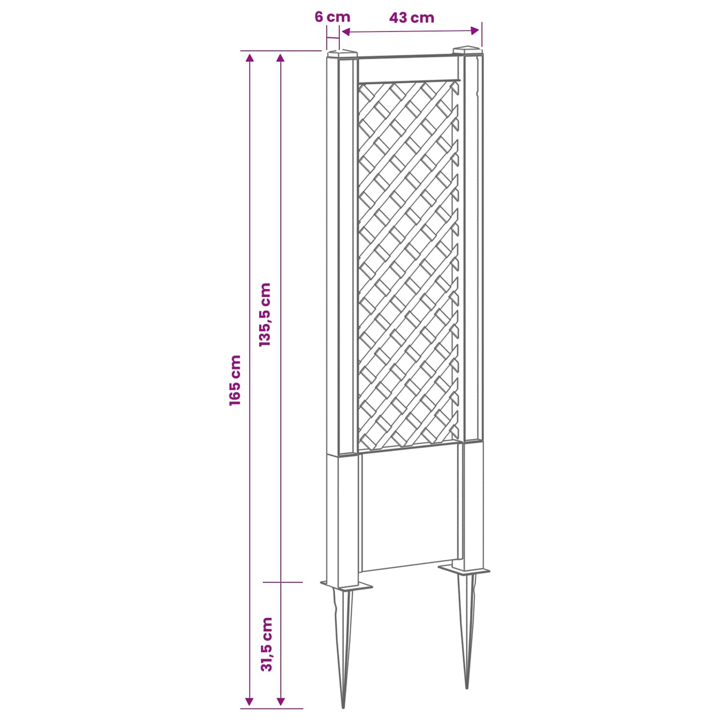Trellis with Spike PP Grey