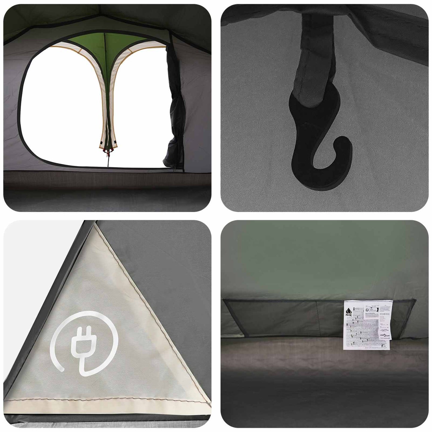 Trekking Tent with Rainfly Water-Resistant 2-Person Green