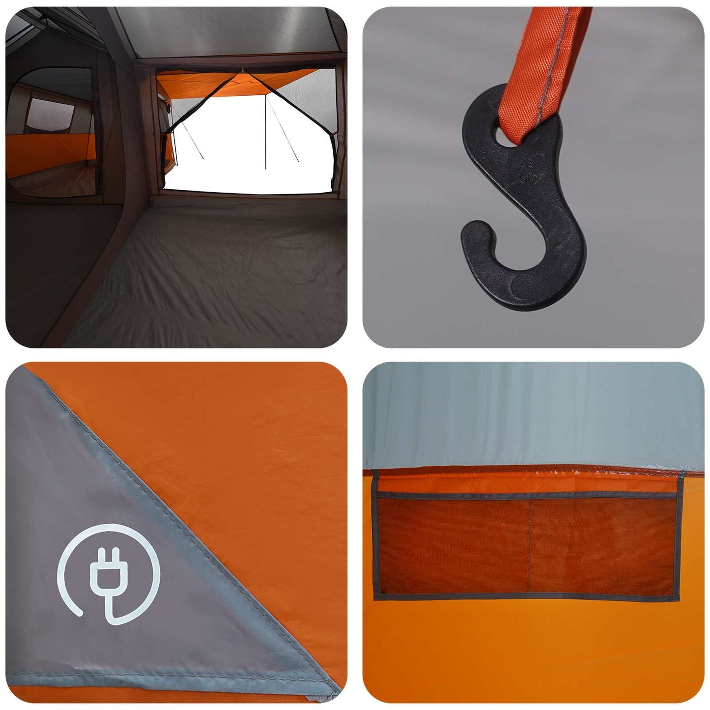 Family Tent with Rainfly Water-Resistant 14-Person
