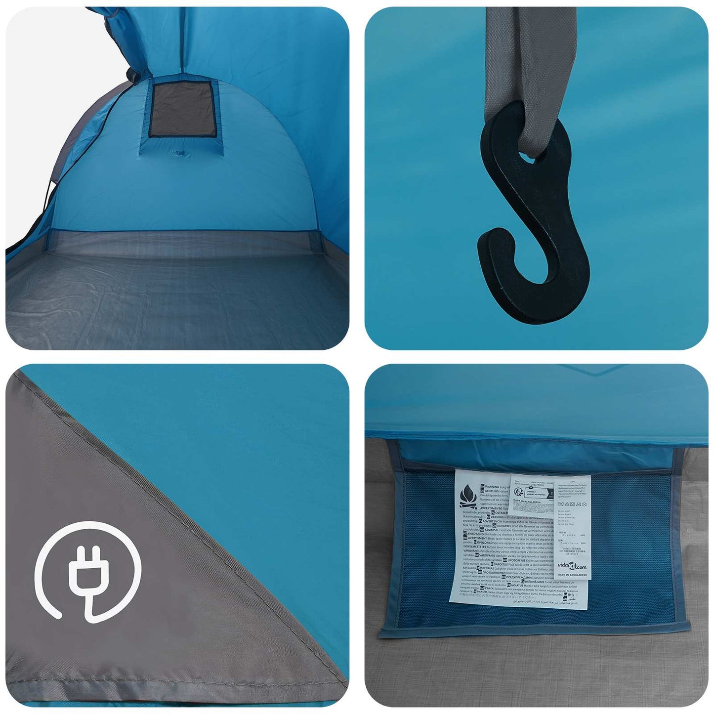 Hiking Tent Water-Resistant 2-Person Blue