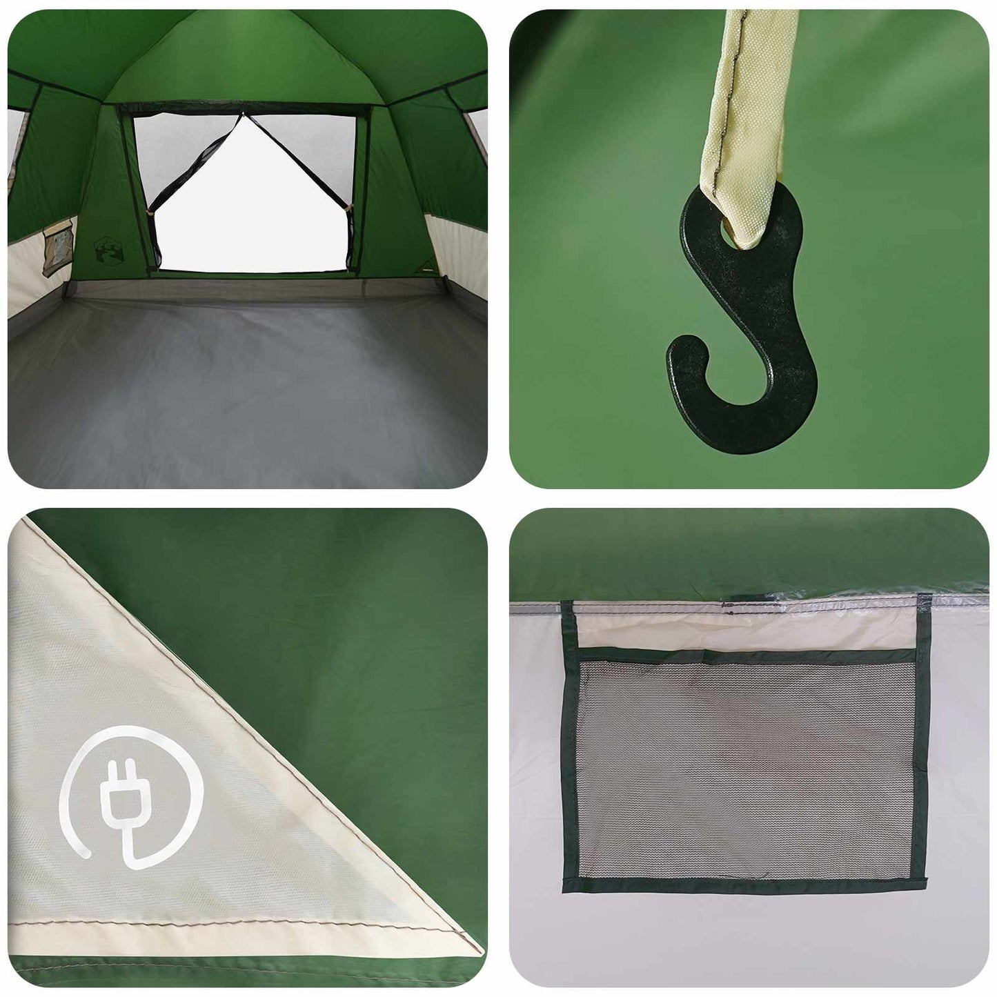 Instant Tent Water-resistant 4-Person Green