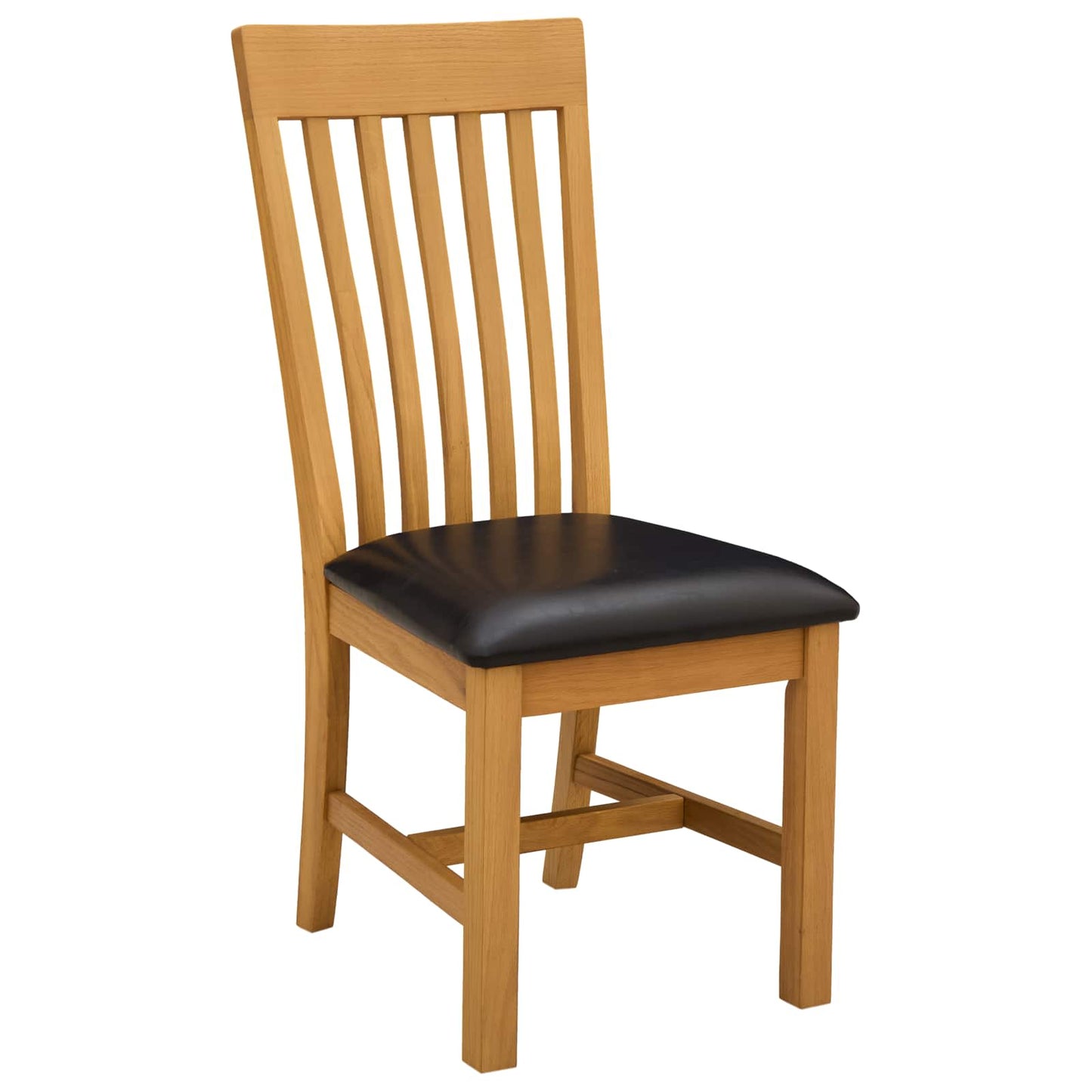 Dining Chair 2 pcs Solid Oak Wood Black 45 x 59.5 x 100 cm