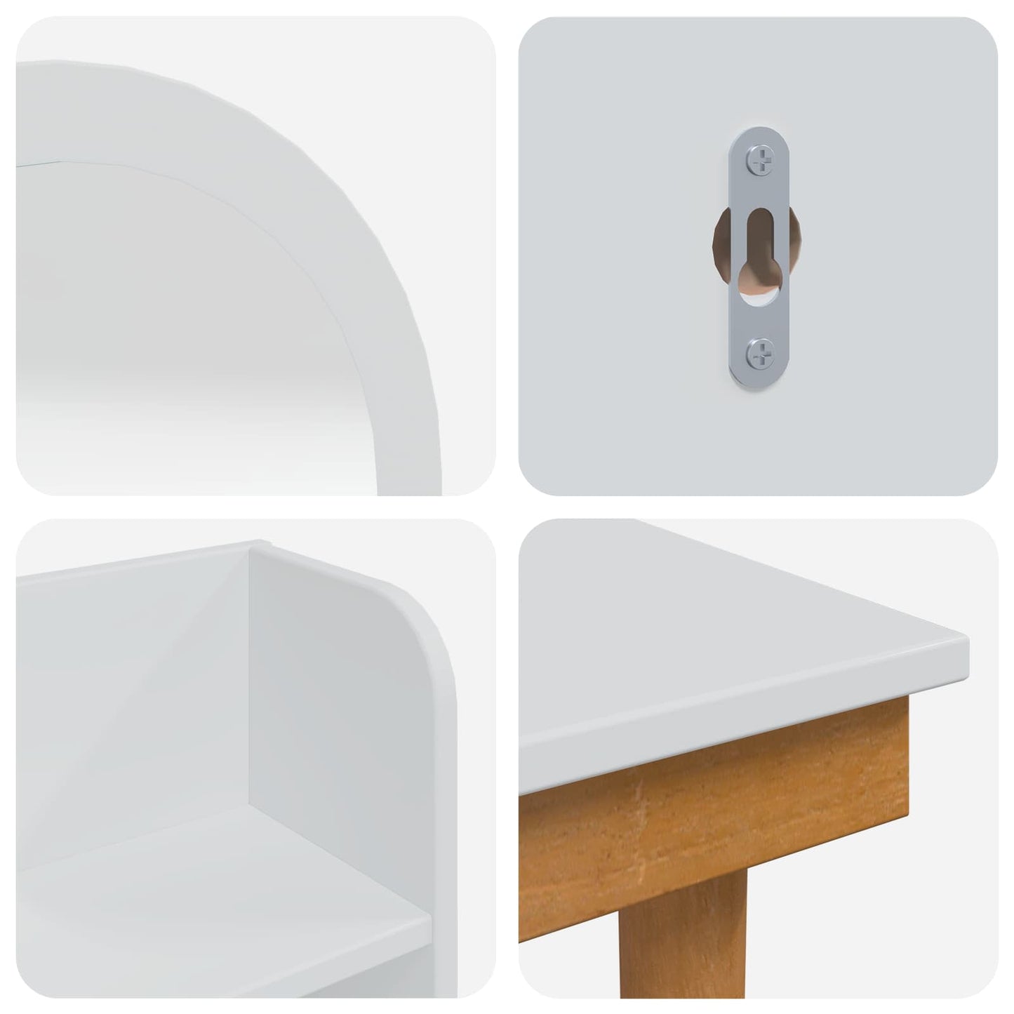 Dressing Table Set FAUSKE 4 pcs White 76 x 50 x 143 cm