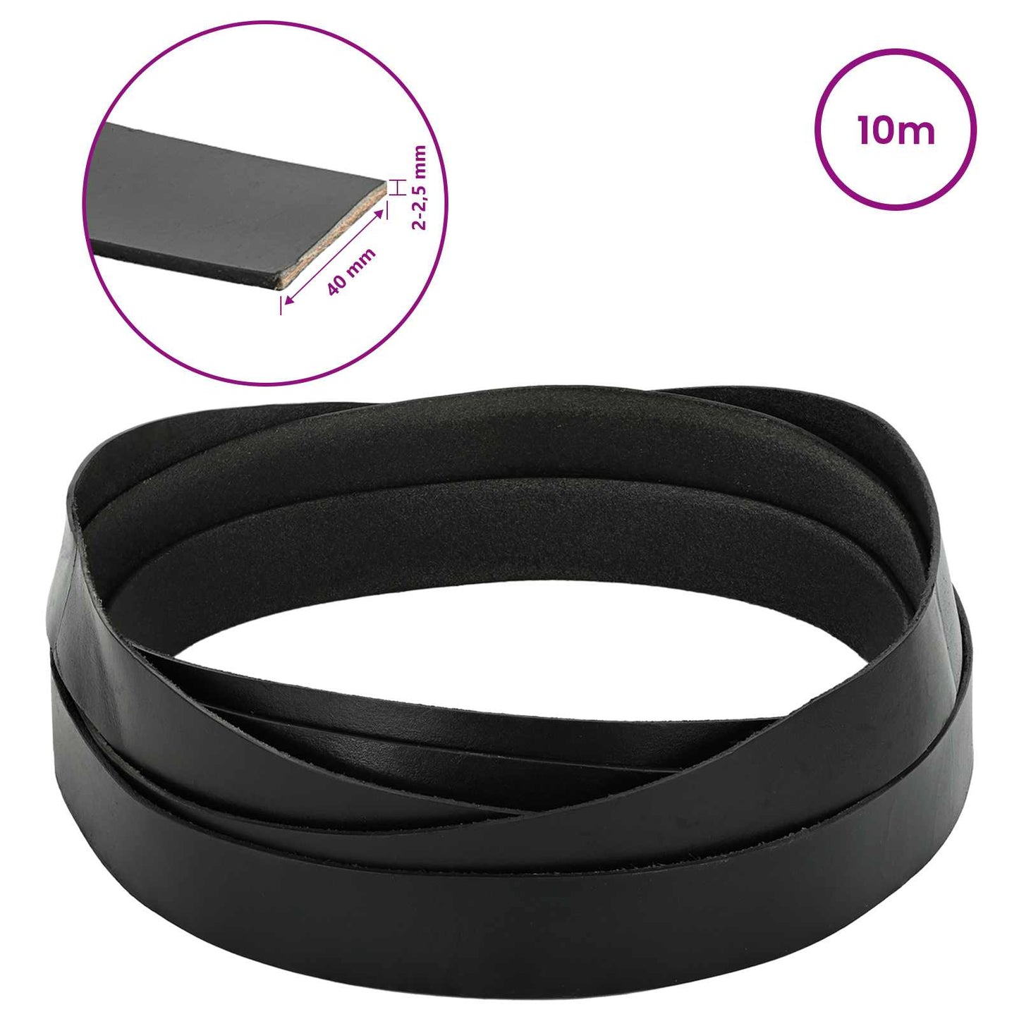 Leather Strap 1 Black 1000 x 4 cm Leather