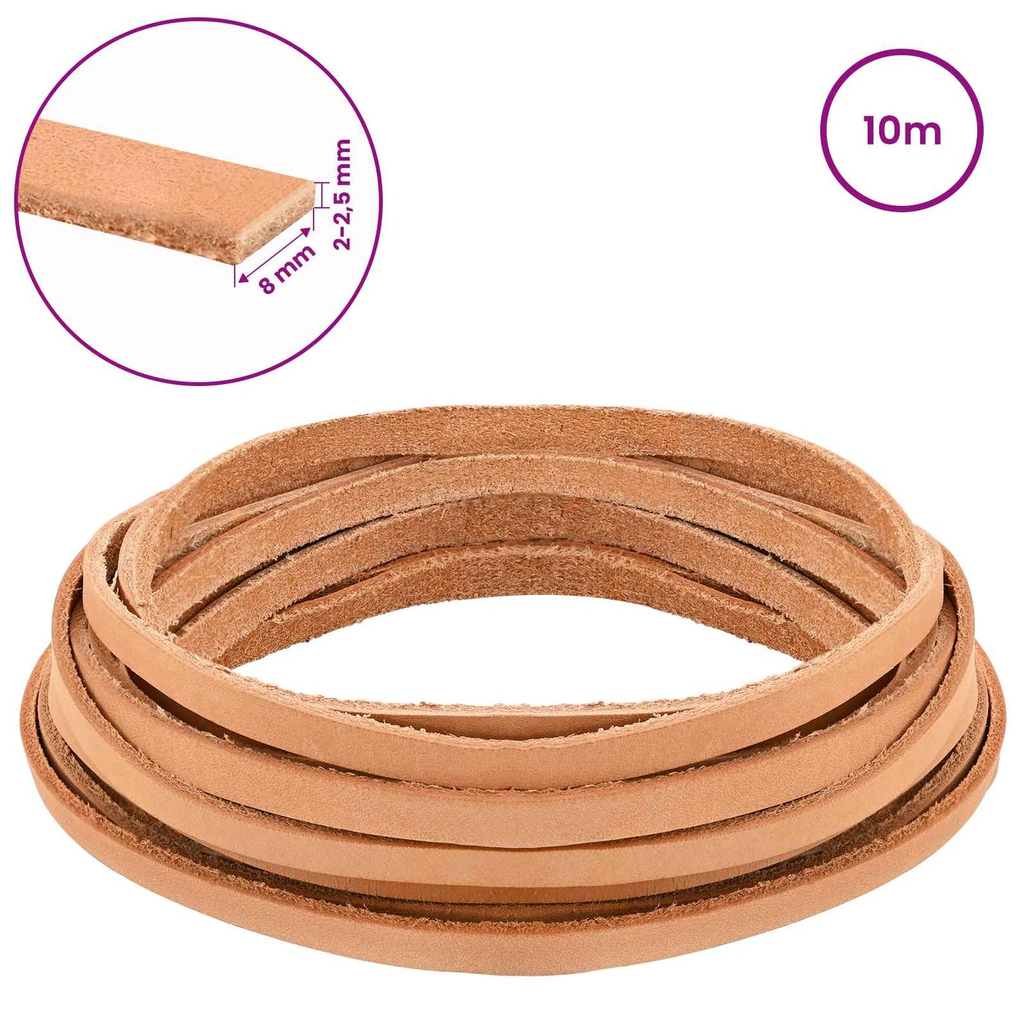 Leather Strap 1 Light Brown 1000 x 0.8 cm Leather