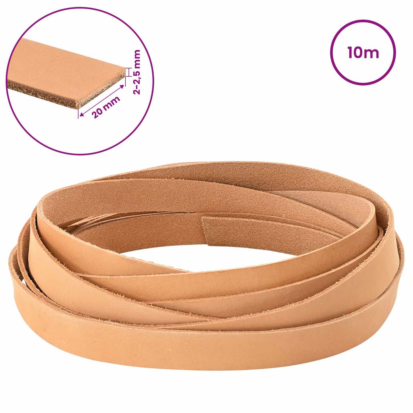 Leather Strap 1 Light Brown 1000 x 2 cm Leather