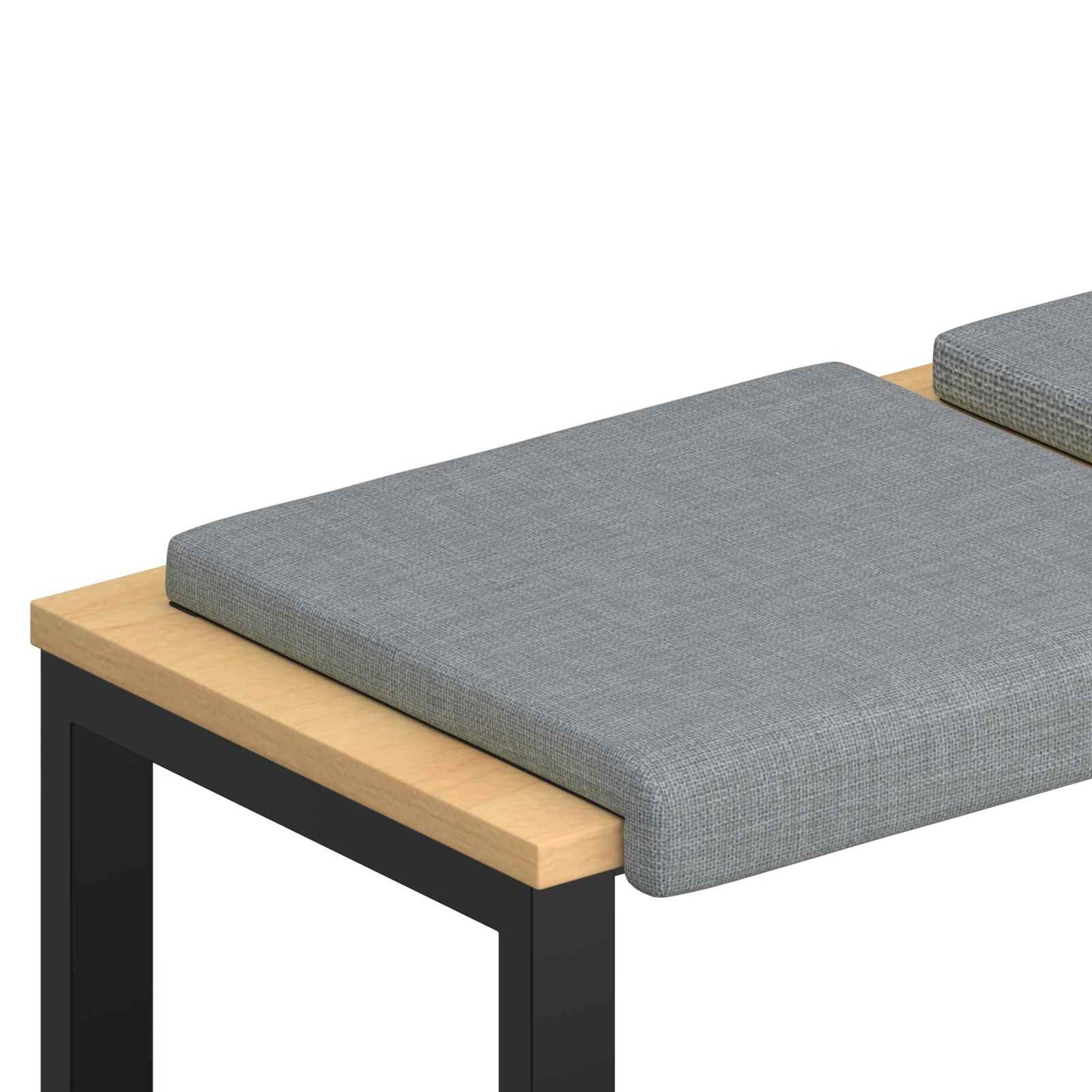 Bench Cushion 2 pcs Fabric Light Grey Depth 35 cm