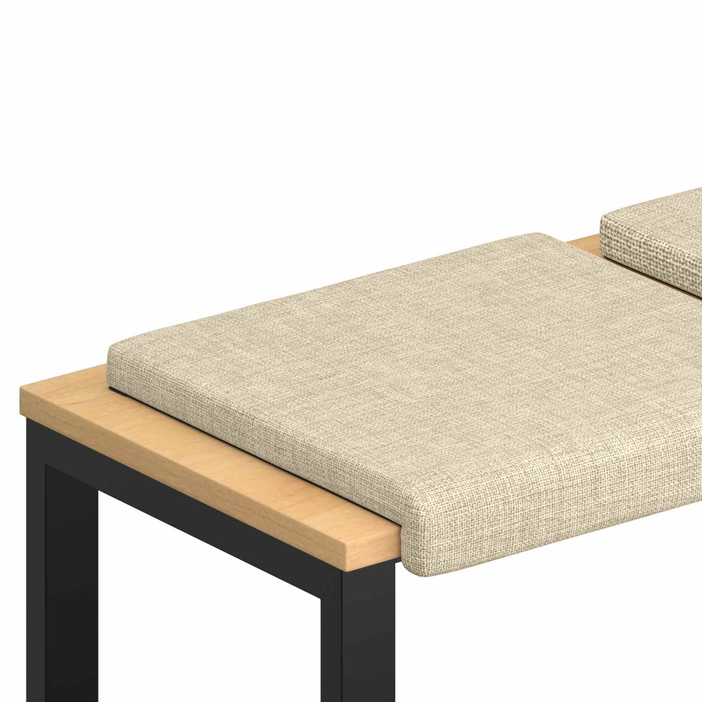 Bench Cushion 2 pcs Fabric Cream Depth 35 cm