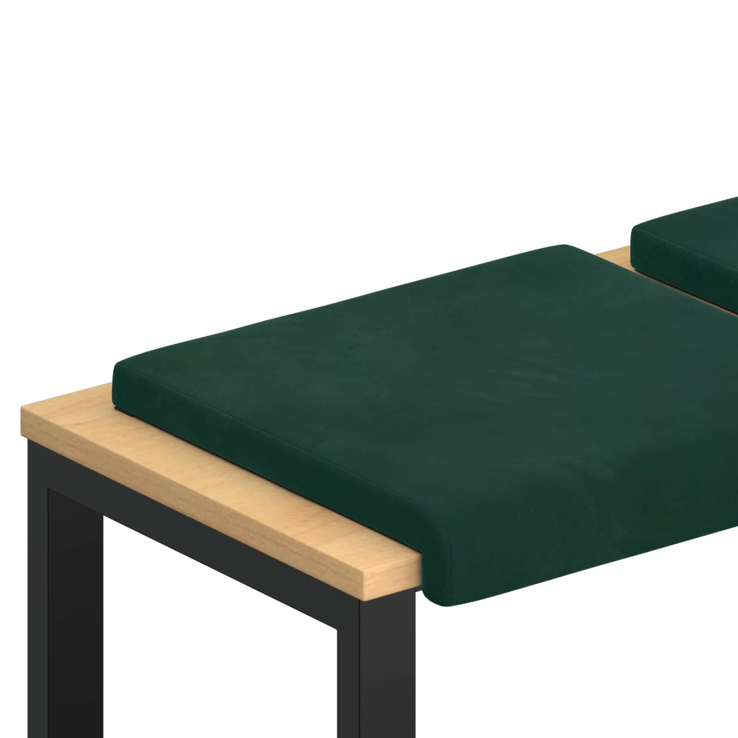 Bench Cushion 2 pcs Velvet Dark Green Depth 35 cm