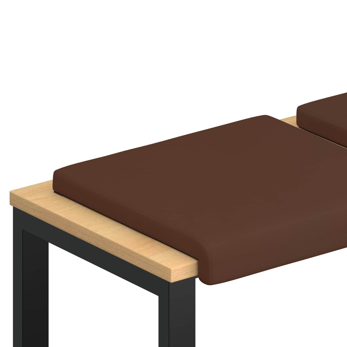 Bench Cushion 2 pcs Faux Leather Brown Depth 35 cm