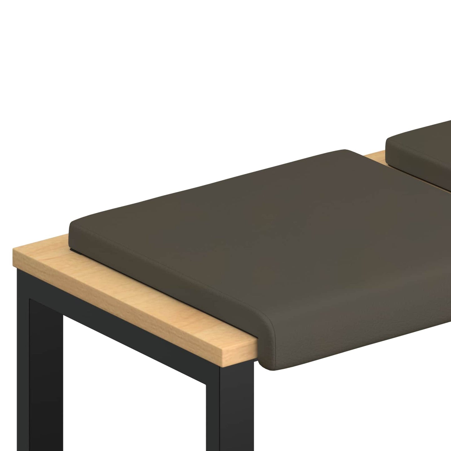 Bench Cushion 2 pcs Faux Leather Grey Depth 35 cm