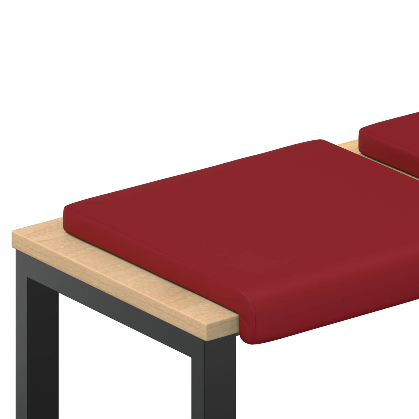 Bench Cushion 2 pcs Faux Leather Wine Red Depth 35 cm