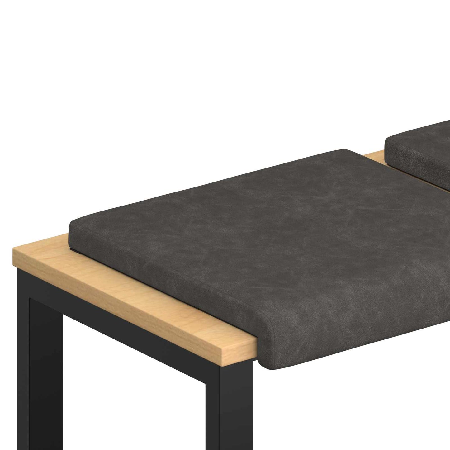 Bench Cushion 2 pcs Faux Leather Black Depth 35 cm