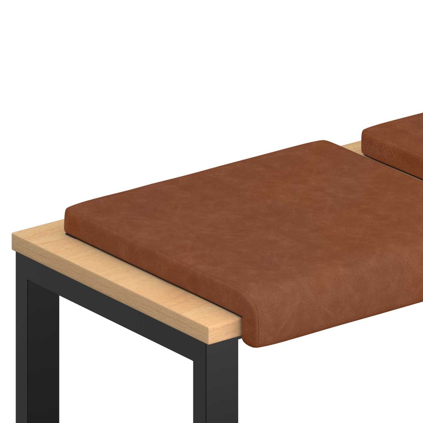 Bench Cushion 2 pcs Faux Leather Brown Depth 35 cm