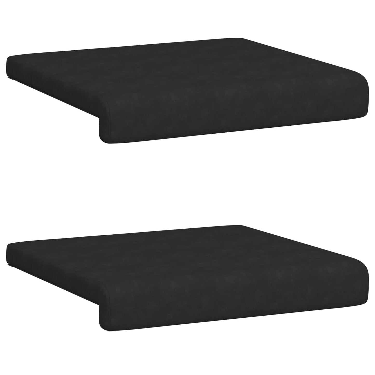 Bench Cushion 2 pcs Microfiber Black Depth 35 cm