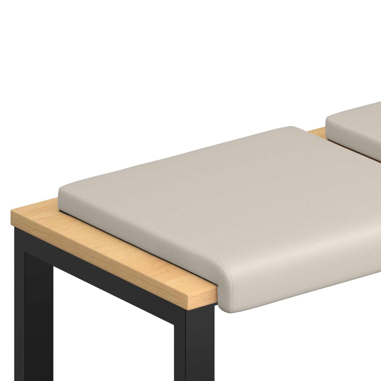 Bench Cushion 2 pcs Textured Velvet Oatmeal Depth 35 cm
