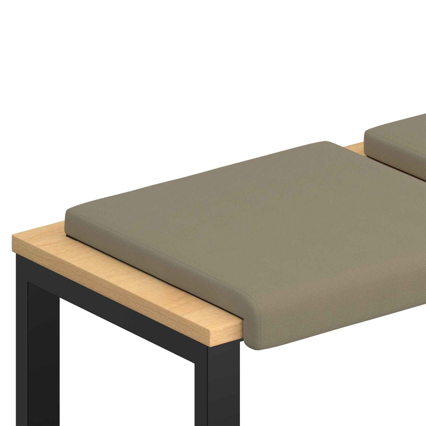 Bench Cushion 2 pcs Textured Velvet Khaki Depth 35 cm