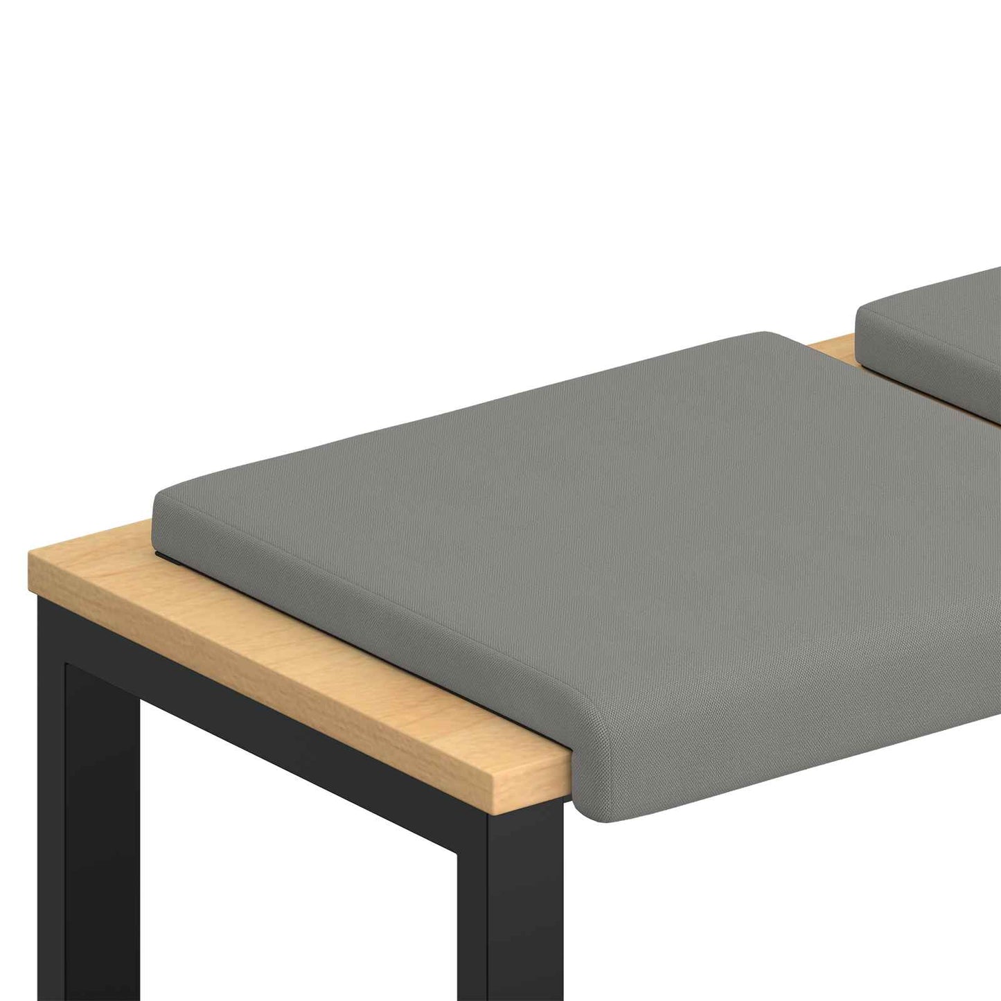 Bench Cushion 2 pcs Textured Velvet Dark Grey Depth 35 cm