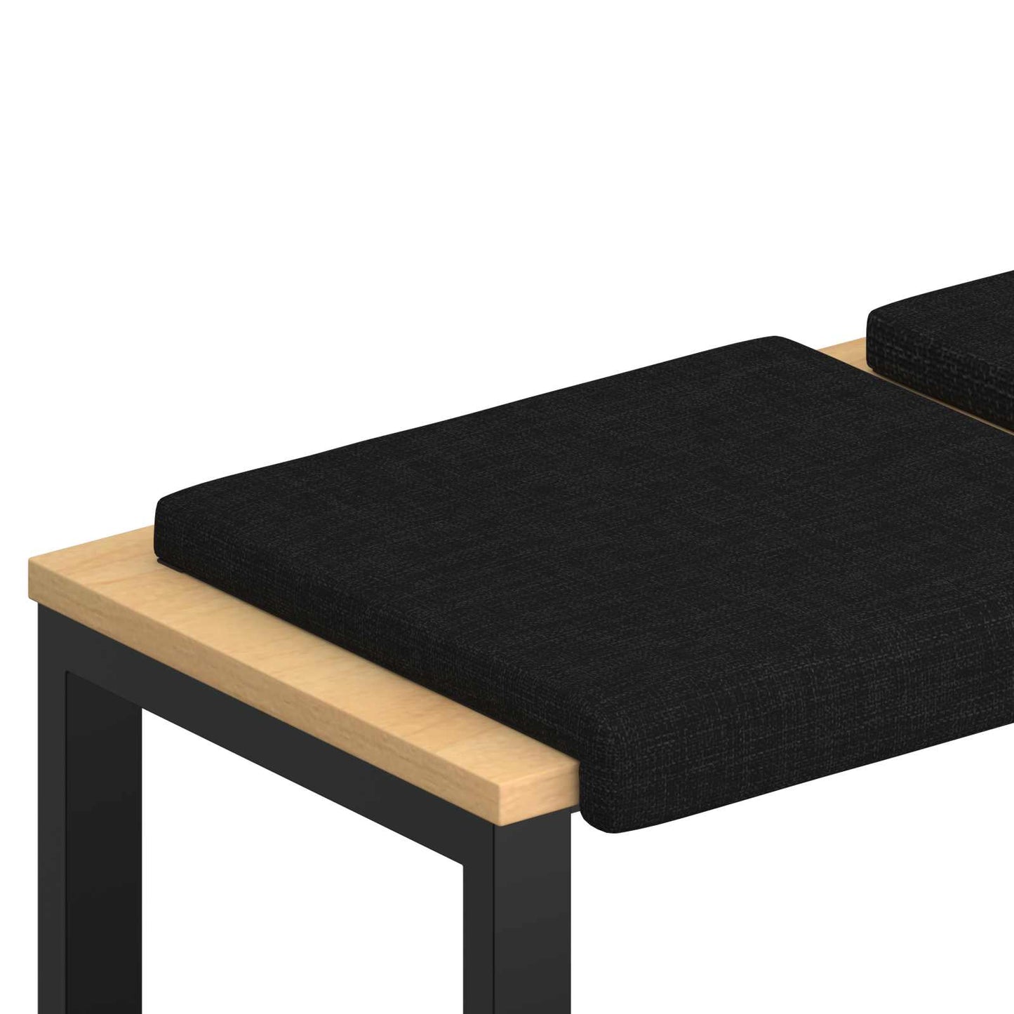 Bench Cushion 4 pcs Fabric Black Depth 35 cm