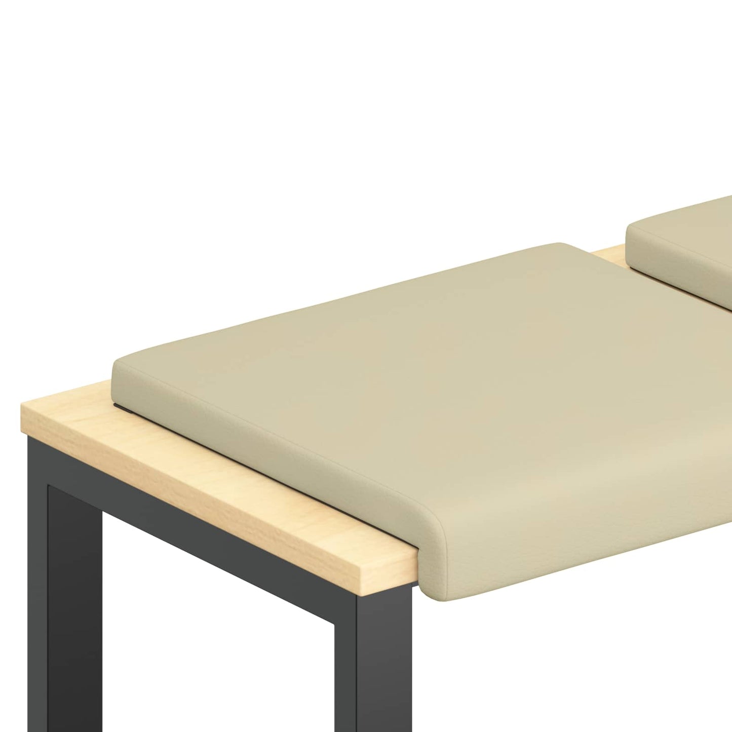 Bench Cushion 4 pcs Faux Leather Cream Depth 35 cm